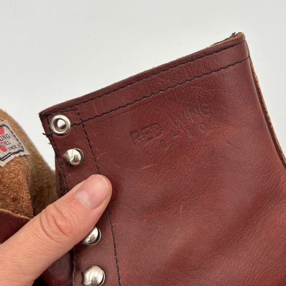 Vintage 70s Red Wing Amber Iron Ranger Steel Toe Combat Boots Men's 8.5 - Picture 11 of 11